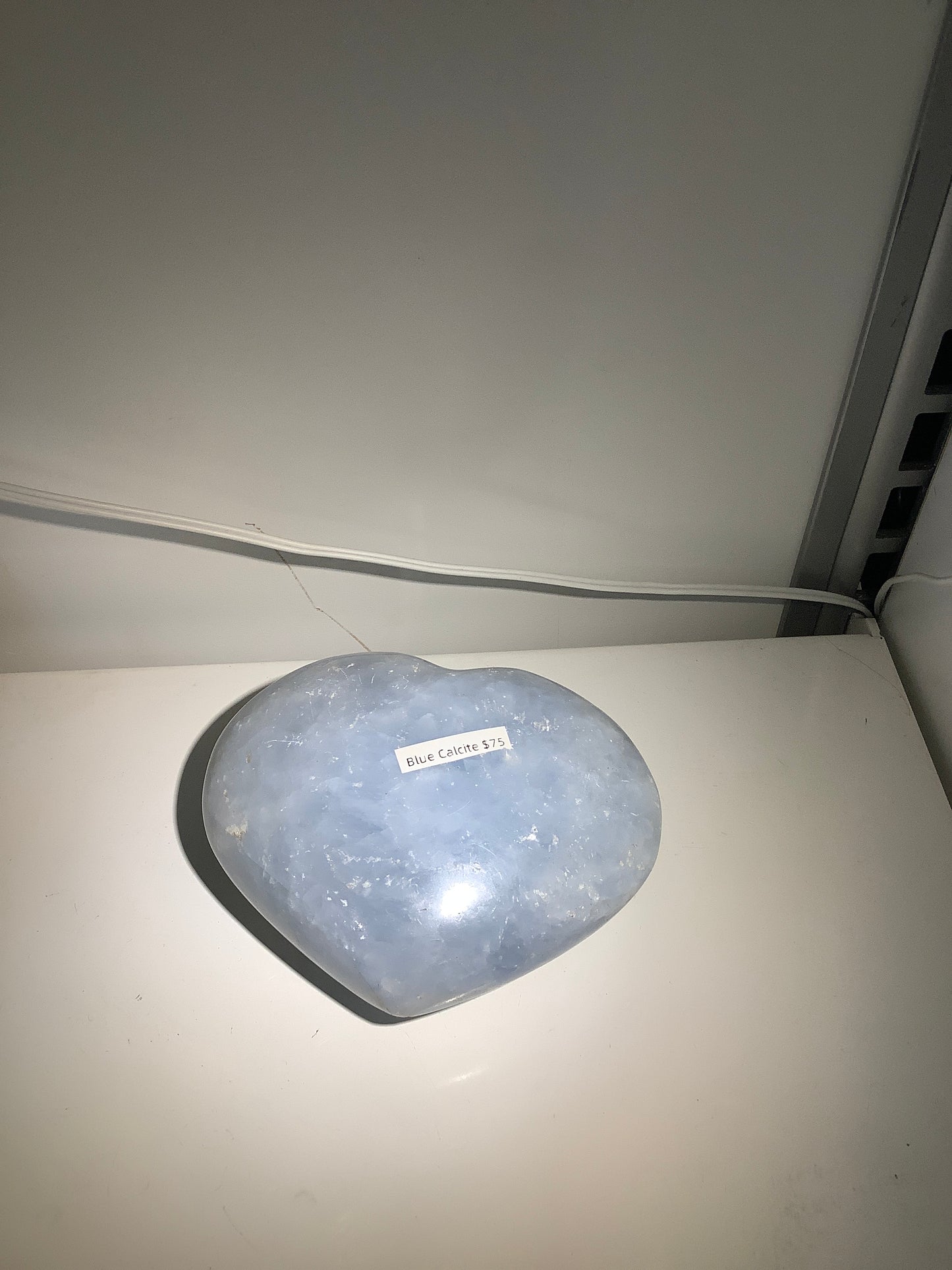 Carving Heart Blue Calcite