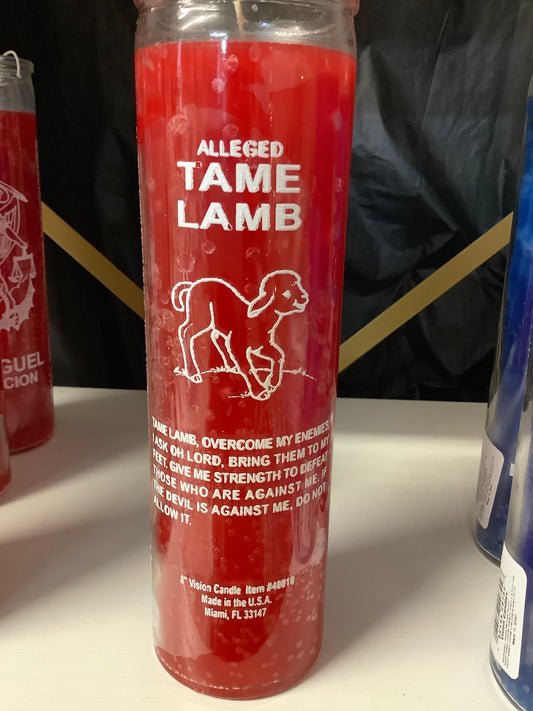 Candle 7 Day Prayer Red Tame Lamb