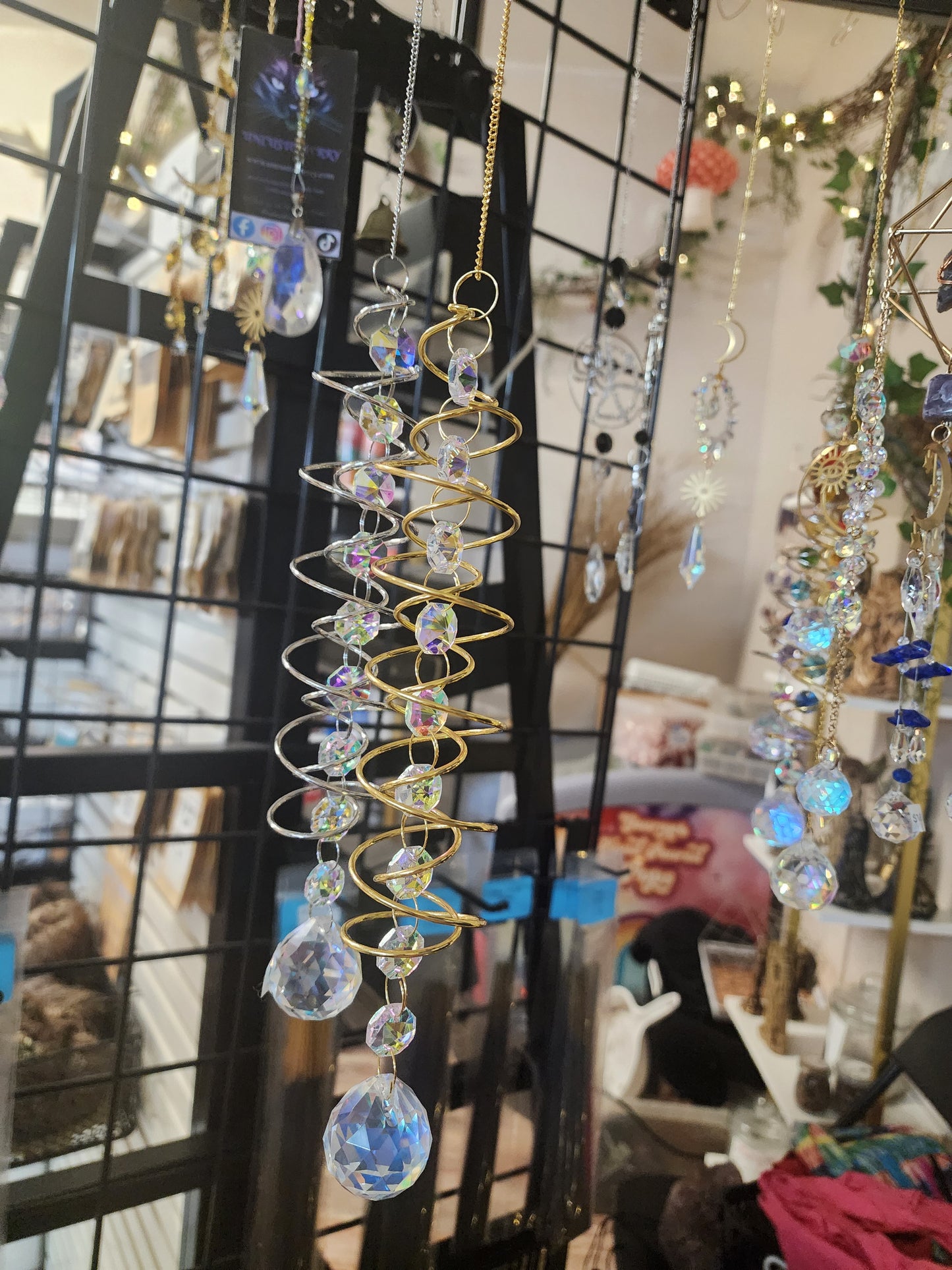 Suncatcher Metal Sprial with Crystals